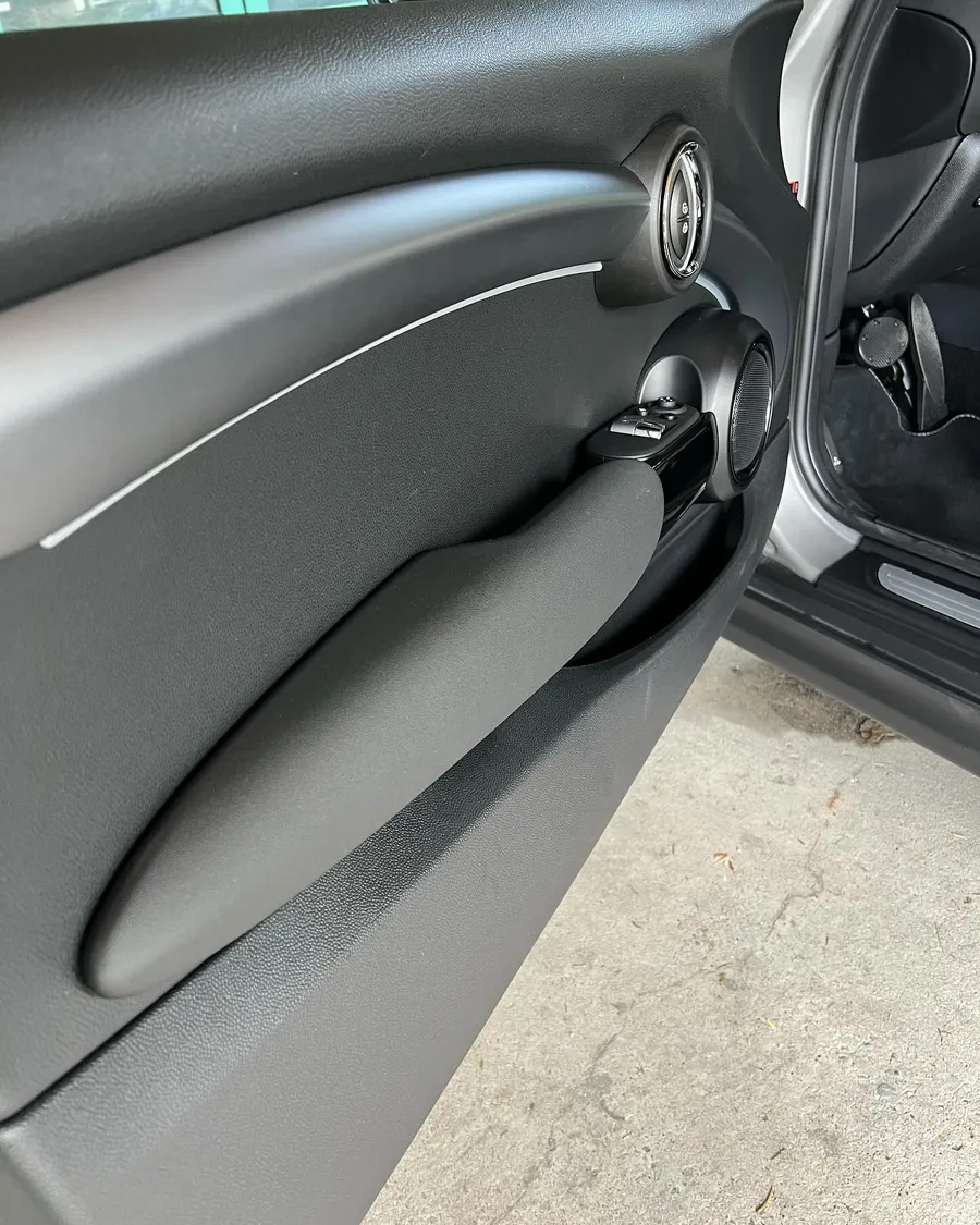 Dieselbe Türverkleidung nach der Reinigung, sauber und wie neu